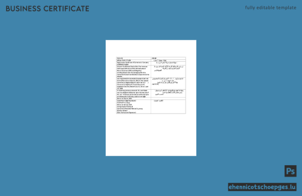 Libanon-Registrierungszertifikat – Word- und PDF-Beispielvorschau